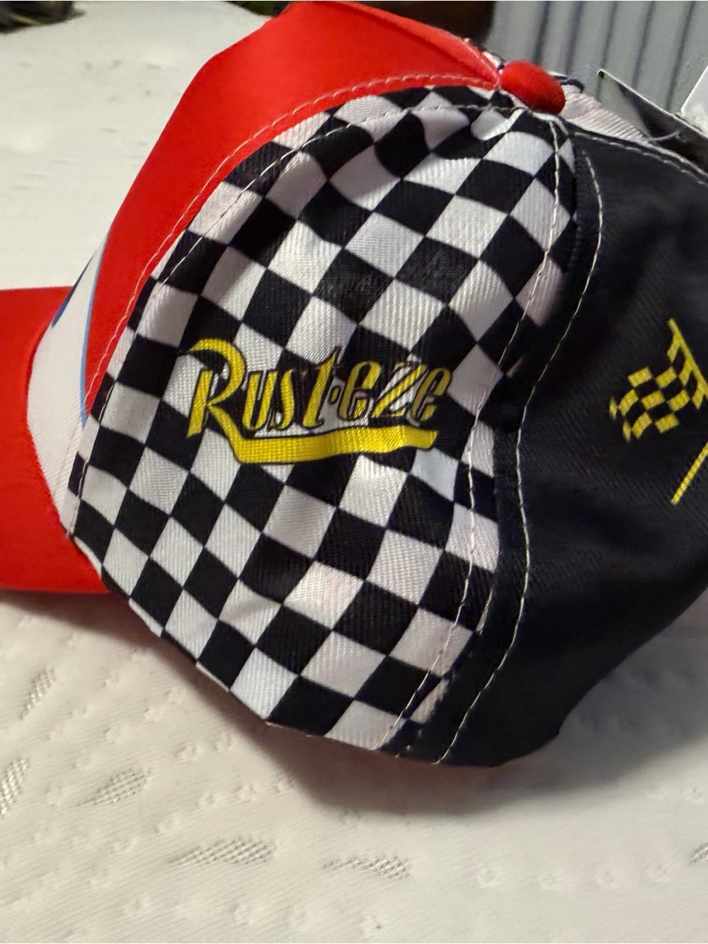 Disney Red Lightning McQueen Kids Hat with Blue Eye Graphics